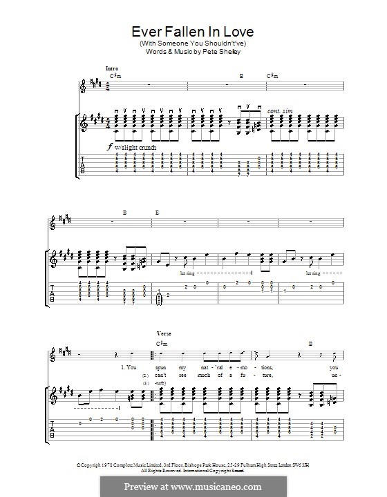Ever Fallen in Love (With Someone You Shouldn't've): For guitar with tab (The Buzzcocks) by Pete Shelley