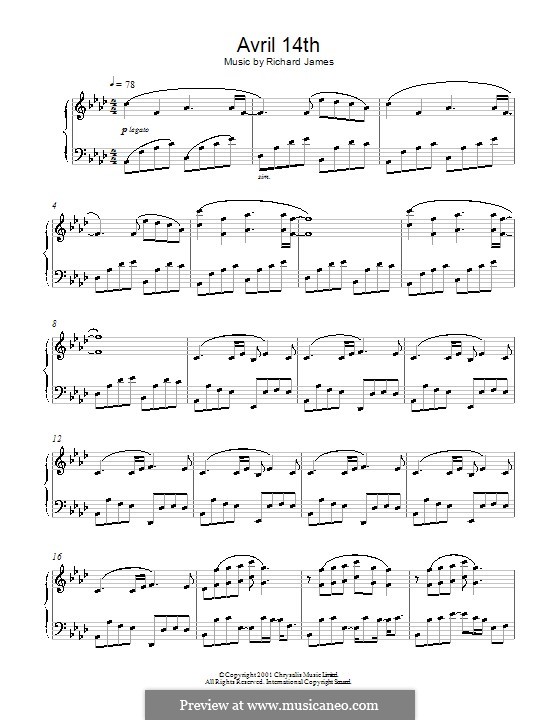 Avril 14th: For piano by Richard James