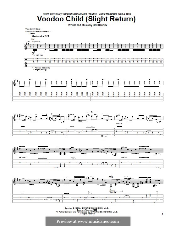 Voodoo Child (Slight Return): For guitar with tab by Jimi Hendrix