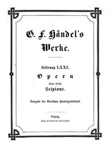 Scipione, HWV 20: Full score by Georg Friedrich Händel