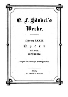 Alexander the Great, HWV 21: Full score by Georg Friedrich Händel