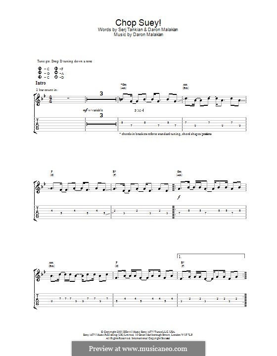 Chop Suey! (System of a Down): For guitar with tab by Daron Malakian, Serj Tankian