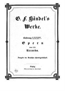 Richard the First, King of England, HWV 23: Full score by Georg Friedrich Händel