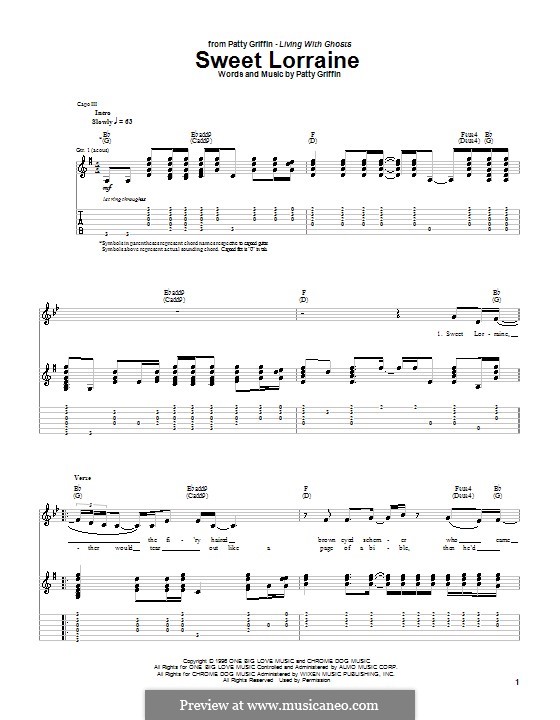 Sweet Lorraine: For guitar with tab by Cliff Burwell