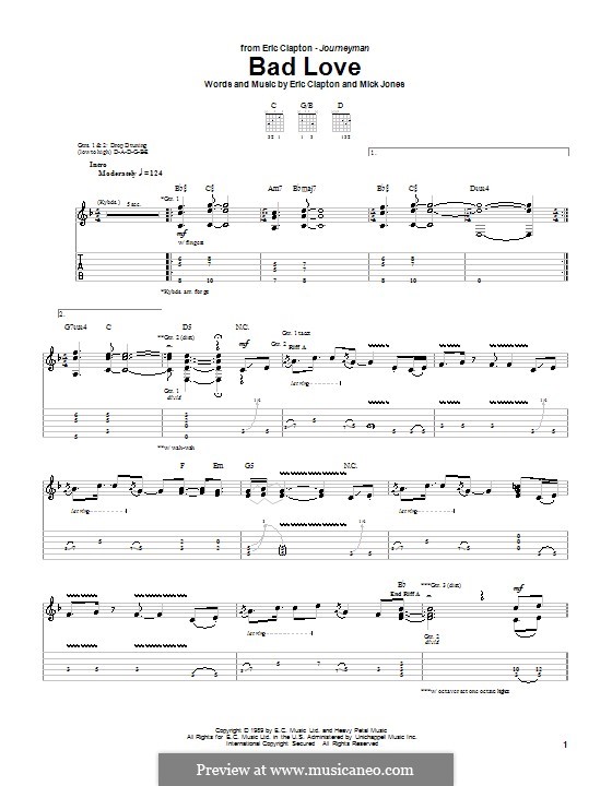 Bad Love by M. Jones - sheet music on MusicaNeo