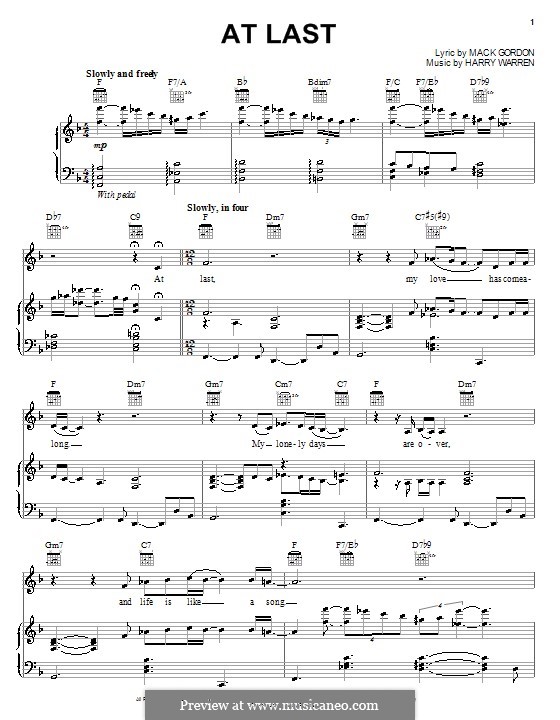 At Last Etta James Chord Chart