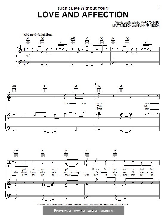 Can't Live Without Your) Love And Affection - Guitar TAB