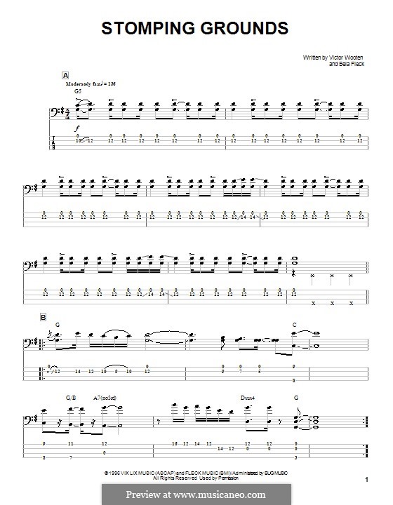 Stomping Grounds: For bass guitar with tab by Victor Wooten