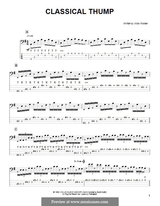 Classical Thump By V Wooten Sheet Music On Musicaneo