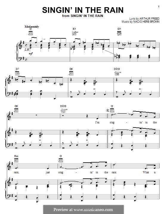 Singin' in the Rain (Gene Kelly) by N.H. Brown - sheet music on
