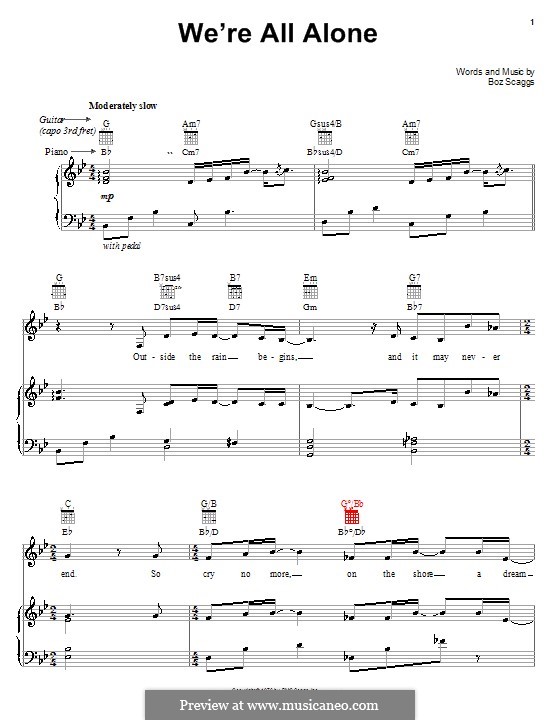 We're All Alone: For voice and piano or guitar (Linda Eder) by Boz Scaggs