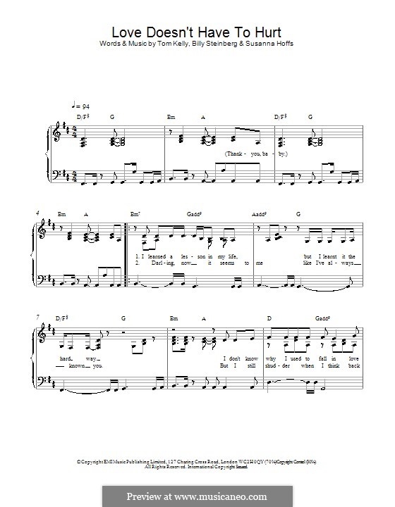 Love Doesn't Have to Hurt (Atomic Kitten): For easy piano by Billy Steinberg, Susanna Hoffs, Tom Kelly
