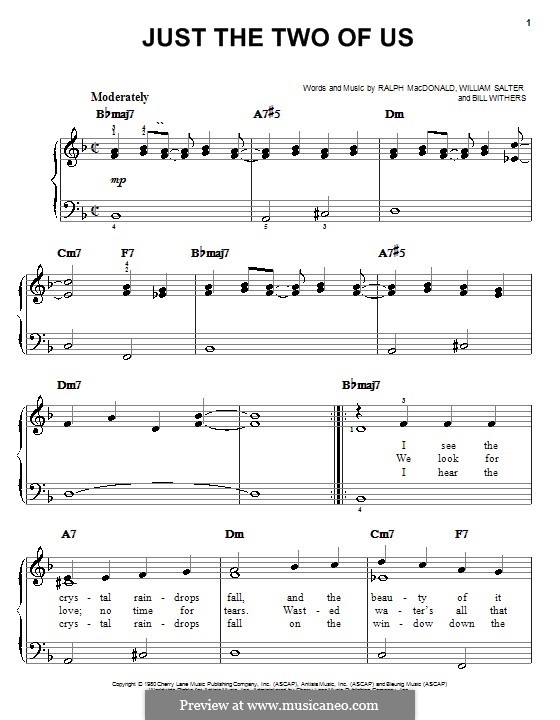 Bill Withers Just the Two of Us Sheet Music (Leadsheet) in F Minor  (transposable) - Download & Print - SKU: MN0163955