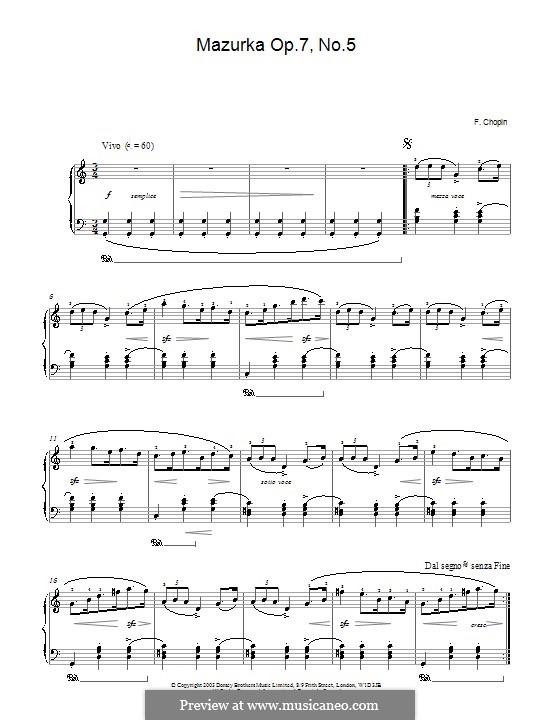 Mazurkas, Op.7: No.5 in C Major by Frédéric Chopin
