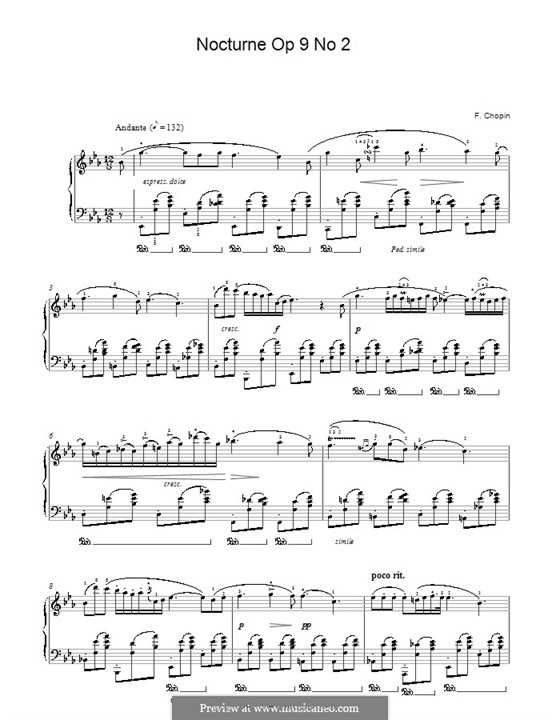 No.2 in E Flat Major: For piano (with fingering) by Frédéric Chopin