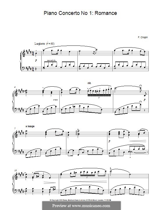 Fragments: Movement II. Version for piano (high quality sheet music) by Frédéric Chopin