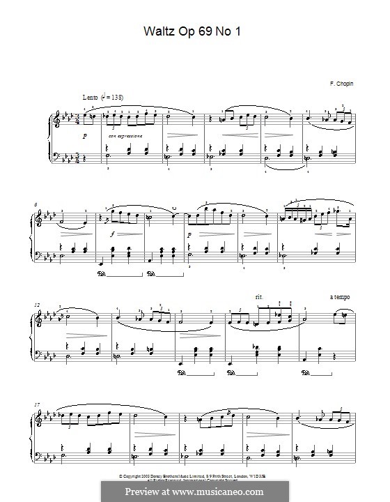 Waltzes, Op. posth.69: No.1 in A Flat Major by Frédéric Chopin