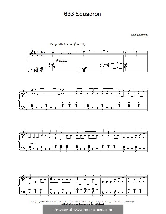 633 Squadron: For piano by Ron Goodwin