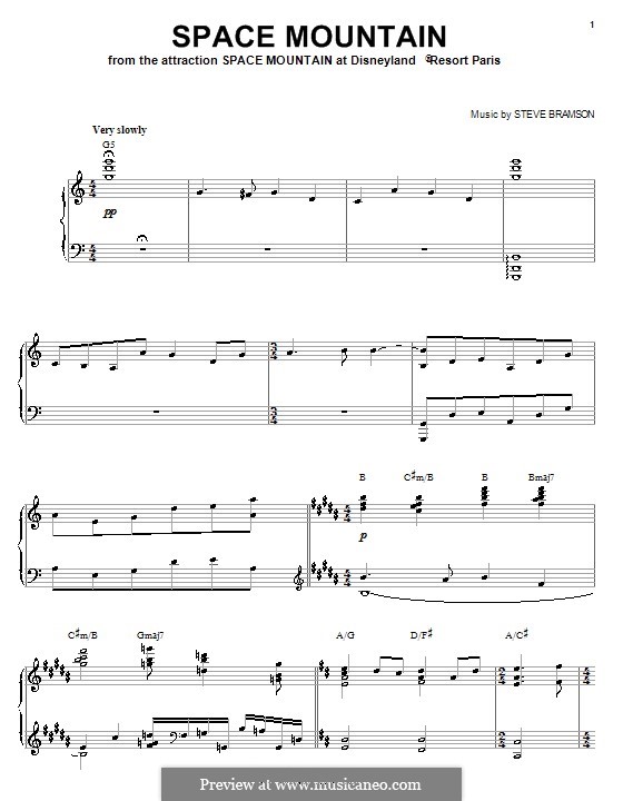 Space Mountain: For piano by Steve Bramson