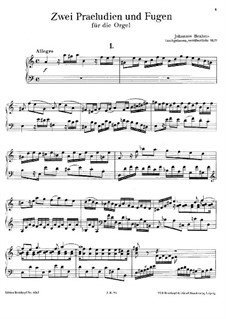 Prelude and Fugue in A Minor, WoO 9: Prelude and Fugue in A Minor by Johannes Brahms