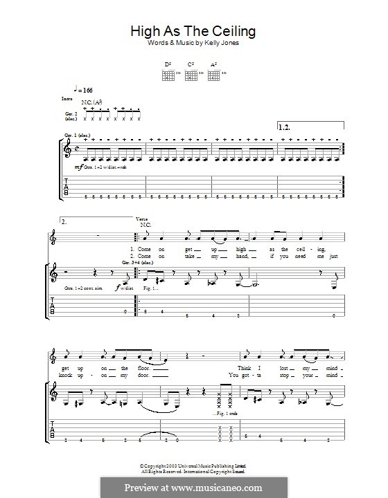 High as the Ceiling (Stereophonics): For guitar with tab by Kelly Jones