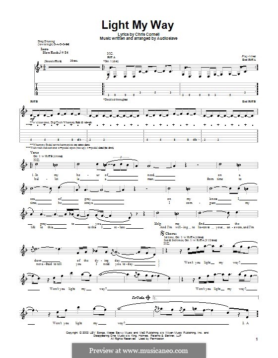 Light My Way (Audioslave): For guitar with tab by Chris Cornell