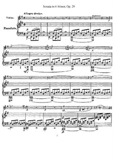 Sonata for Violin and Piano No.1 in E Minor, Op.29: Score, solo part by Ferruccio Busoni