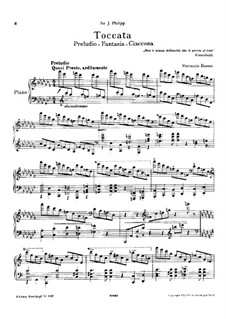Toccata for Piano, BV 287: For a single performer by Ferruccio Busoni