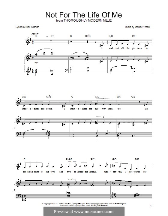 Not for the Life of Me: For voice and piano (or guitar) by Jeanine Tesori