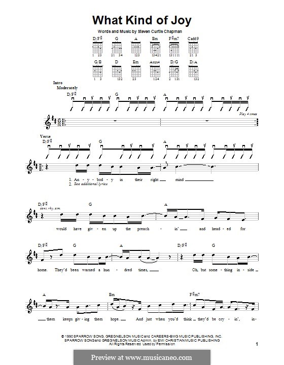 What Kind of Joy: For guitar (with strumming patterns) by Steven Curtis Chapman