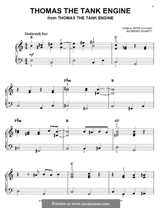 Thomas the Tank Engine: For easy piano by Gerard Gogarty, Peter Johnson, William Campbell