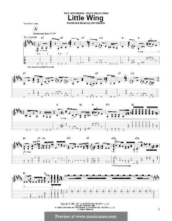 Little Wing: For guitar with tab by Jimi Hendrix