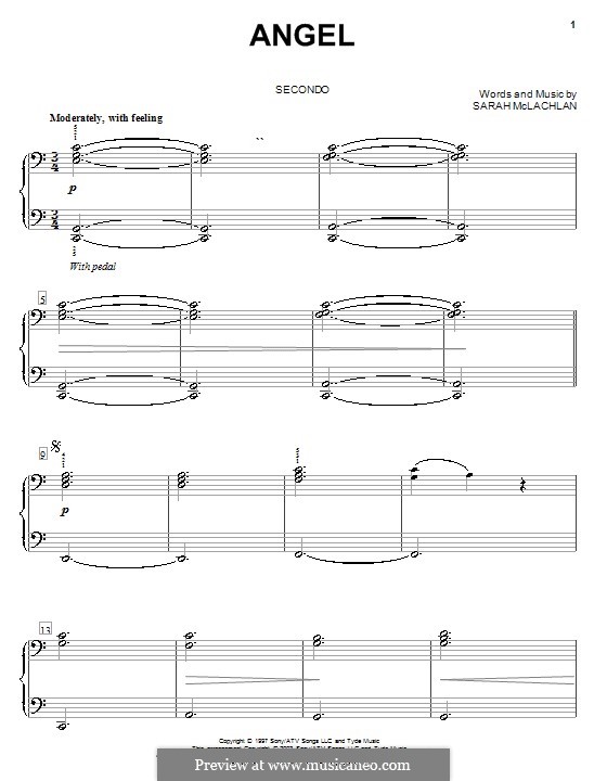Angel: For piano four hands by Sarah McLachlan