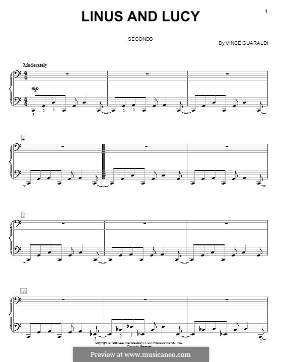 Piano version: For four hands by Vince Guaraldi