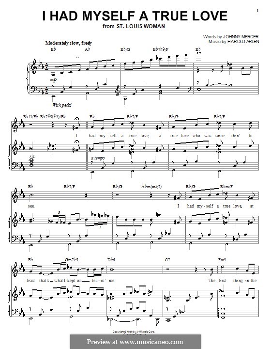 I Had Myself a True Love: For voice and piano or guitar (Audra McDonald) by Harold Arlen
