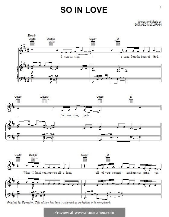 so in love by donnie mcclurkin sheet music on musicaneo so in love sheet music