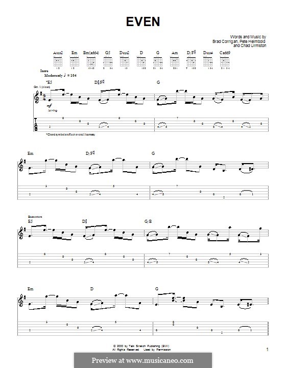 Even (Dispatch): For guitar with tab by Brad Corrigan, Chad Urmston, Pete Heimbold