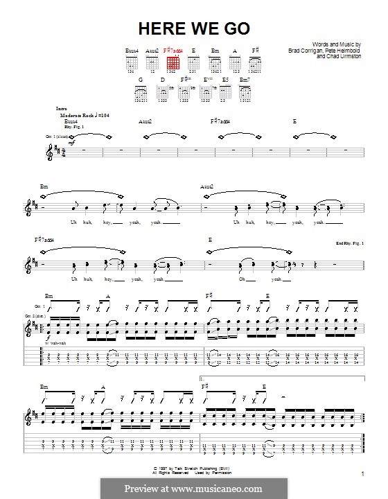 Here We Go (Dispatch): For guitar with tab by Brad Corrigan, Chad Urmston, Pete Heimbold