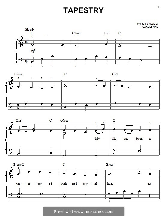 Tapestry: For easy piano by Carole King