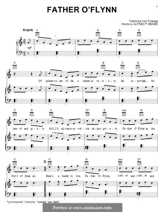 Father O'Flynn: For voice and piano (or guitar) by Albert Phelps Graves