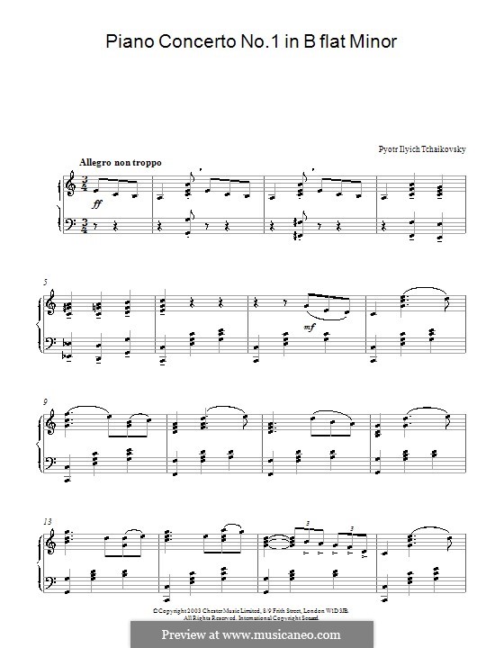 Concerto for Piano and Orchestra No.1 in B Flat Minor, TH 55 Op.23 by P ...