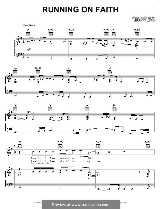 Pretending (Eric Clapton) by J.L. Williams - sheet music on MusicaNeo