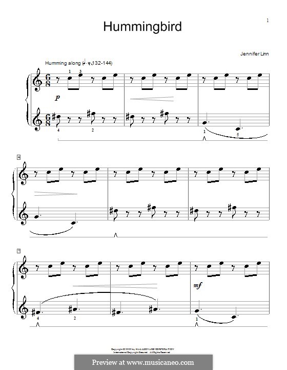 Hummingbird: For piano by Jennifer Linn