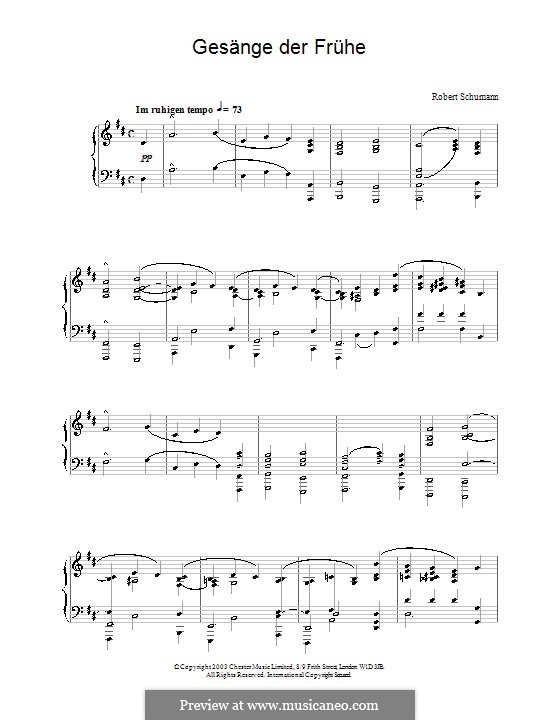 Gesänge der Frühe (Morning Songs), Op.133: No.1 by Robert Schumann