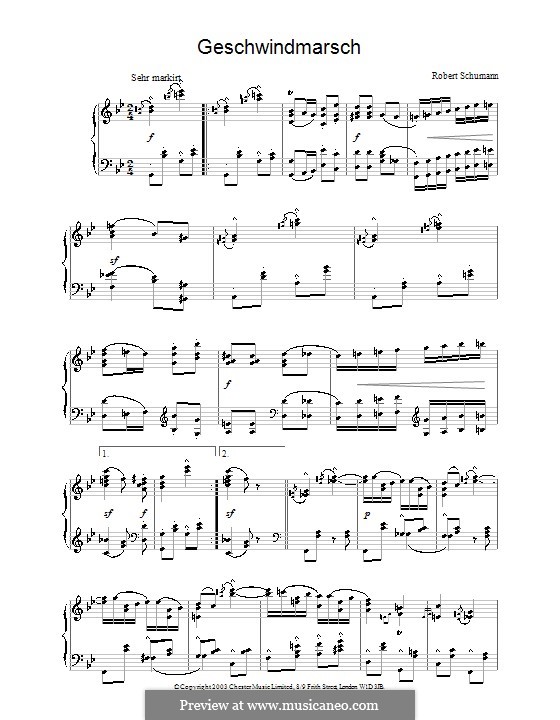 Bunte Blätter (Colored Leaves), Op.99: No.14 Geschwindmarsch by Robert Schumann