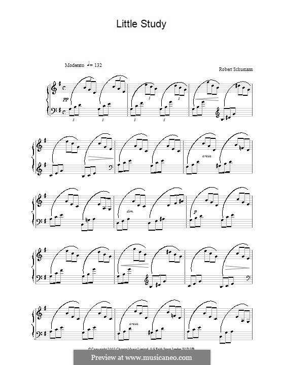 No.14 Kleine Studie (Little Etude): For piano by Robert Schumann