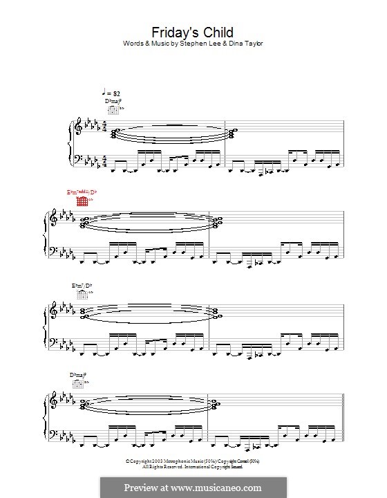Friday's Child (Will Young): For voice and piano (or guitar) by Dina Taylor, Stephen Lee