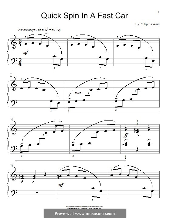Quick Spin in a Fast Car: For piano by Phillip Keveren