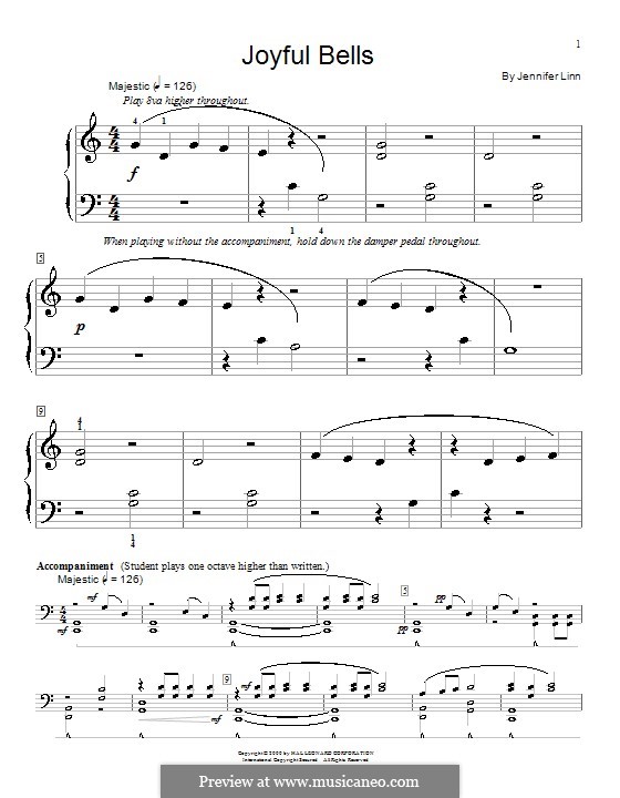 Joyful Bells: For piano by Jennifer Linn