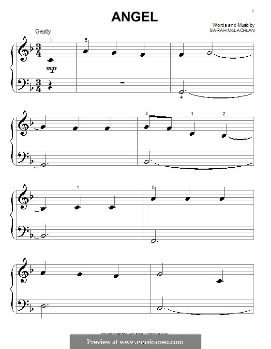 Angel: For piano (very easy version) by Sarah McLachlan